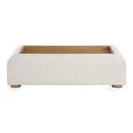Diana Linen Textured Fabric And Wood Coffee Table in Cream
