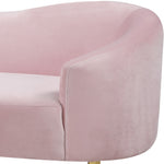 Ritz 85.5" Velvet Upholstered Sofa in Pink