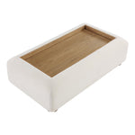 Diana Linen Textured Fabric And Wood Coffee Table in Cream