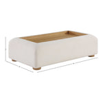 Diana Linen Textured Fabric And Wood Coffee Table in Cream