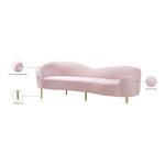 Ritz 85.5" Velvet Upholstered Sofa in Pink