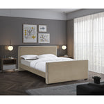 Dillard Velvet Upholstered King Bed in Beige