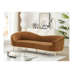 Ritz 85.5" Velvet Upholstered Sofa in Saddle
