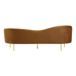 Ritz 85.5" Velvet Upholstered Sofa in Saddle