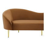 Ritz 85.5" Velvet Upholstered Sofa in Saddle