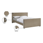 Dillard Velvet Upholstered King Bed in Beige
