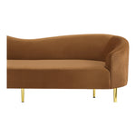 Ritz 85.5" Velvet Upholstered Sofa in Saddle