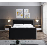 Dillard Velvet Upholstered King Bed in Black