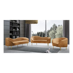 Ritz 85.5" Velvet Upholstered Sofa in Saddle