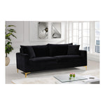 Naomi 81.5" Velvet Upholstered Sofa in Black