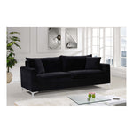 Naomi 81.5" Velvet Upholstered Sofa in Black