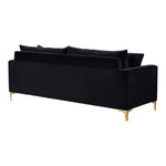 Naomi 81.5" Velvet Upholstered Sofa in Black