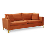 Naomi 81.5" Velvet Upholstered Sofa in Cognac