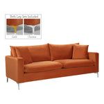 Naomi 81.5" Velvet Upholstered Sofa in Cognac