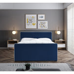 Dillard Velvet Upholstered King Bed in Navy
