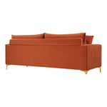Naomi 81.5" Velvet Upholstered Sofa in Cognac