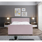 Dillard Velvet Upholstered King Bed in Pink