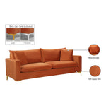Naomi 81.5" Velvet Upholstered Sofa in Cognac