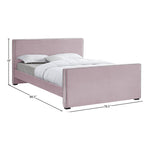 Dillard Velvet Upholstered King Bed in Pink
