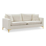Naomi 81.5" Velvet Upholstered Sofa in Cream