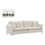 Naomi 81.5" Velvet Upholstered Sofa in Cream