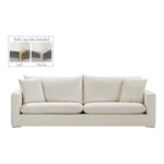 Naomi 81.5" Velvet Upholstered Sofa in Cream