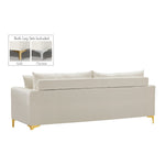 Naomi 81.5" Velvet Upholstered Sofa in Cream
