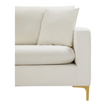 Naomi 81.5" Velvet Upholstered Sofa in Cream