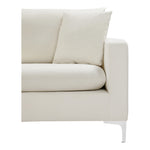 Naomi 81.5" Velvet Upholstered Sofa in Cream