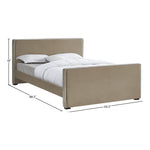 Dillard Velvet Upholstered Queen Bed in Beige