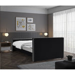 Dillard Velvet Upholstered Queen Bed in Black