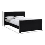 Dillard Velvet Upholstered Queen Bed in Black