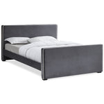 Dillard Velvet Upholstered Queen Bed in Grey