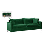 Naomi 81.5" Velvet Upholstered Sofa in Green