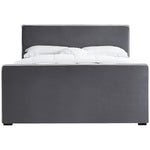Dillard Velvet Upholstered Queen Bed in Grey