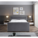 Dillard Velvet Upholstered Queen Bed in Grey