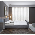 Dillard Velvet Upholstered Queen Bed in Grey