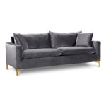 Naomi 81.5" Velvet Upholstered Sofa in Grey