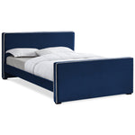 Dillard Velvet Upholstered Queen Bed in Navy