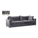 Naomi 81.5" Velvet Upholstered Sofa in Grey