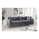 Naomi 81.5" Velvet Upholstered Sofa in Grey