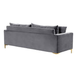 Naomi 81.5" Velvet Upholstered Sofa in Grey