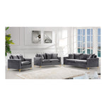 Naomi 81.5" Velvet Upholstered Sofa in Grey