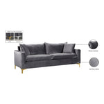 Naomi 81.5" Velvet Upholstered Sofa in Grey