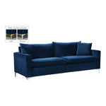 Naomi 81.5" Velvet Upholstered Sofa in Navy