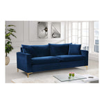 Naomi 81.5" Velvet Upholstered Sofa in Navy