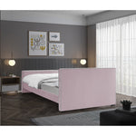 Dillard Velvet Upholstered Queen Bed in Pink