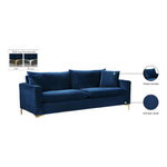 Naomi 81.5" Velvet Upholstered Sofa in Navy