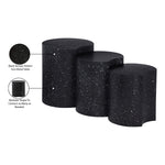Dimple Iron 3pc. Modular Nesting End / Side Table in Black