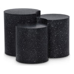 Dimple Iron 3pc. Modular Nesting End / Side Table in Black